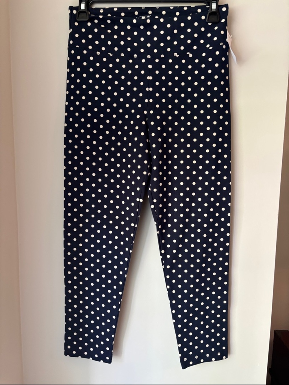 J. Crew Navy and White Polka Dot Pants